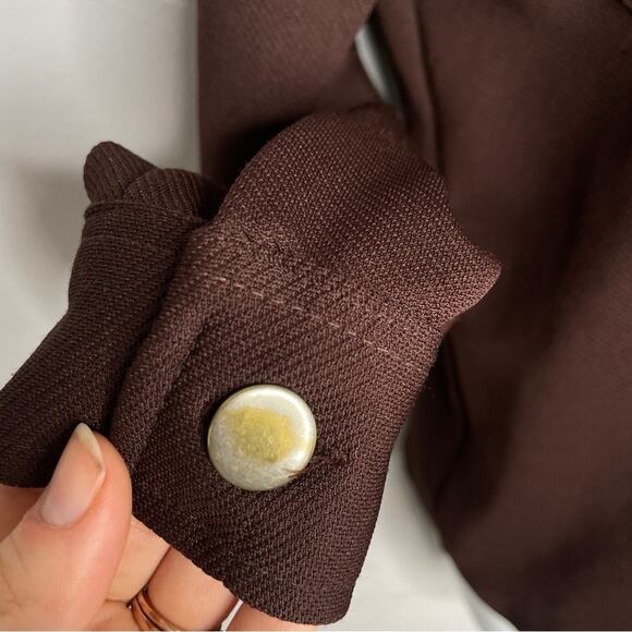 FREE PEOPLE Vintage Brown Jacket Womens Size Small Neutral Indie Sleaze Grunge - Picture 3 of 11